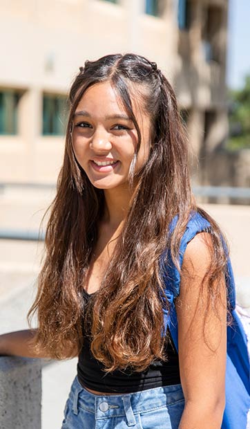 Young woman student on campus