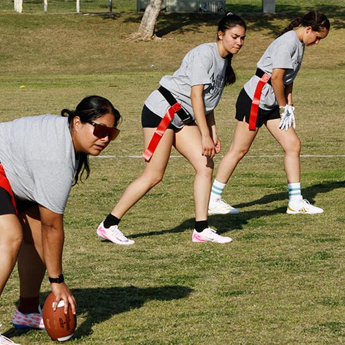 Players mid-scrimmage