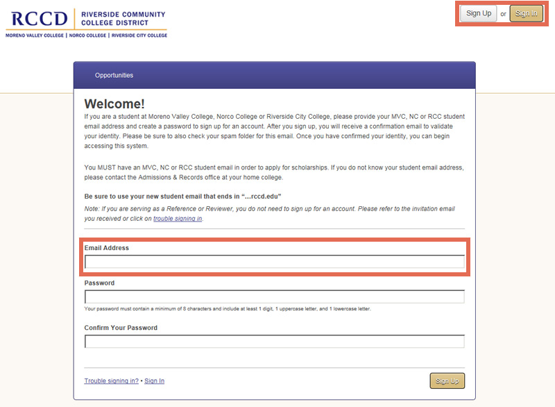 Screenshot of scholarship system login page.