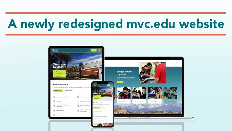 A newly redesigned mvc.edu website