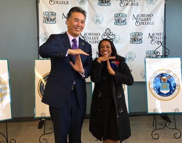 TRIO Director Micki Grayson and Congressman Mark Takano