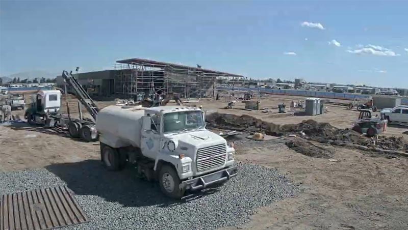 A view of the School of Public Safety building under construction